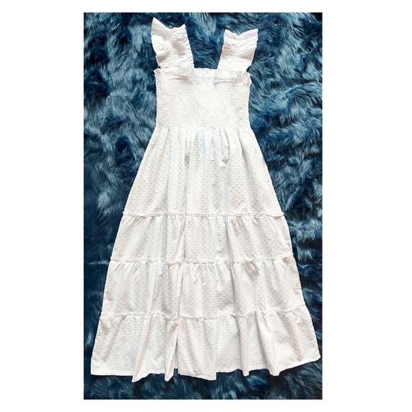 New! HILL HOUSE HOME Ellie Nap Midi Smocked Dress in White Swiss Dot - Picture 7 of 12